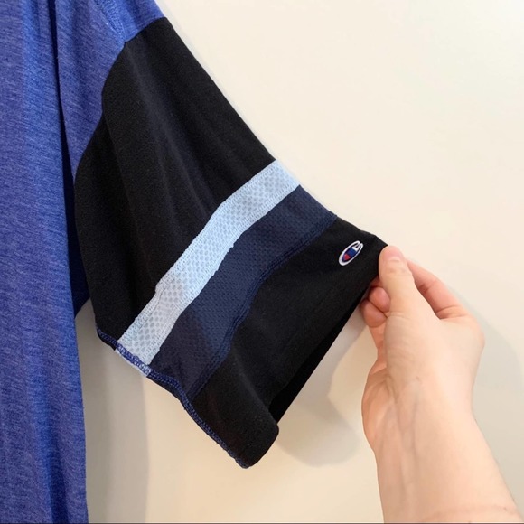 Champion Colorblock Gym Issue Blue Football Tee - Picture 4 of 7